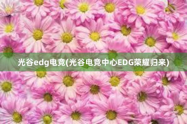 光谷edg电竞(光谷电竞中心EDG荣耀归来)