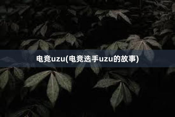 电竞uzu(电竞选手uzu的故事)