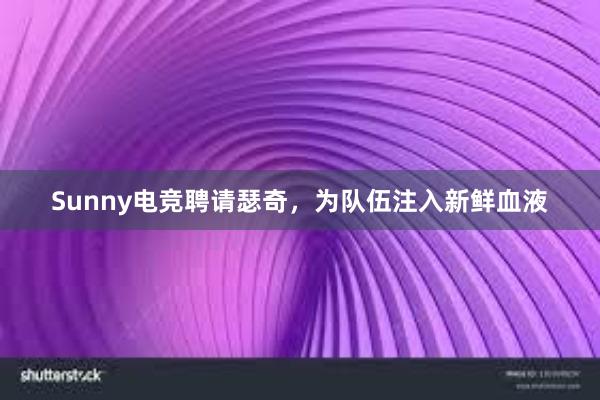 Sunny电竞聘请瑟奇，为队伍注入新鲜血液