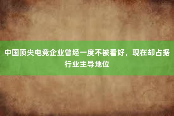 中国顶尖电竞企业曾经一度不被看好，现在却占据行业主导地位